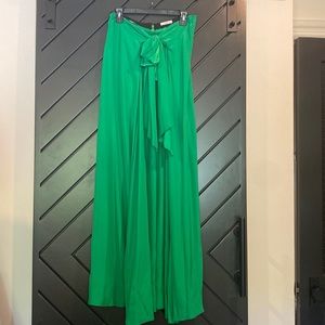 Long silk skirt with bow